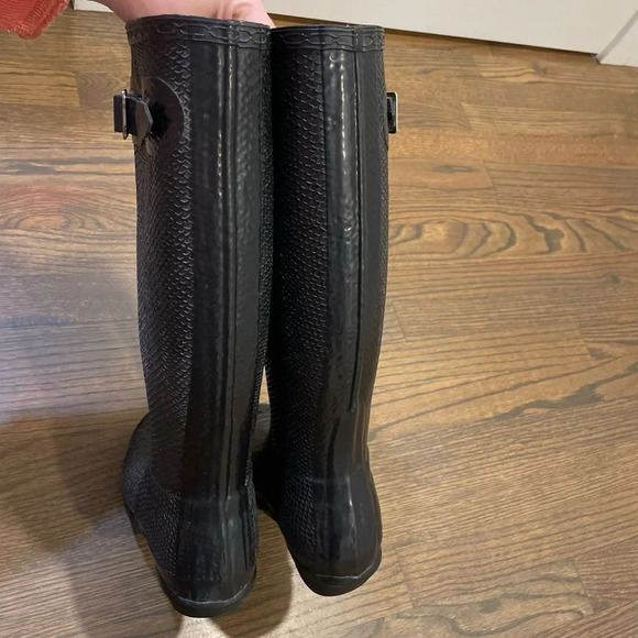 Hunter Limited Edition Carnaby Boa Embossed Tall Rain Boot US Size 5 - Picture 9 of 13